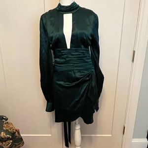 Gorgeous green silk Caroline Constas dress NWT Size 4
